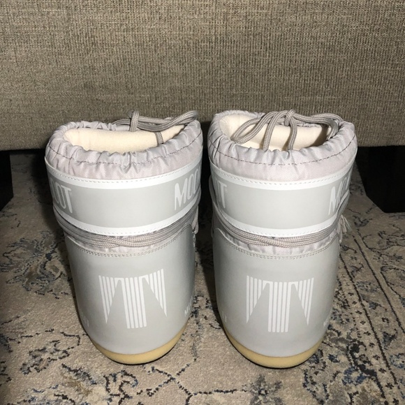 Moon Boot Icon Low Nylon Snow Boots Glacier Grey - Picture 9 of 13